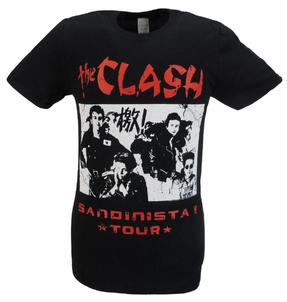 Unisexs Black Official The Clash Sandinista Tour T Shirt S