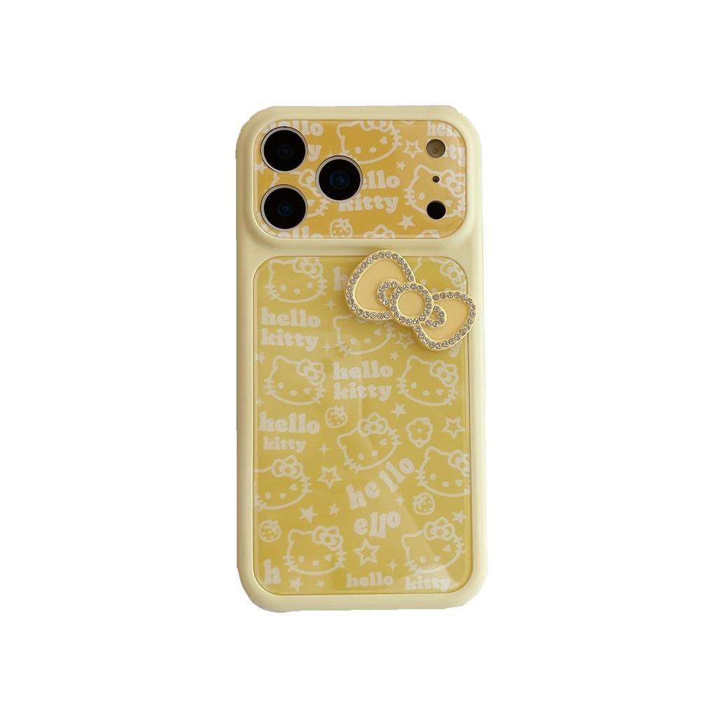 KT Cat Bowknot Shockproof Phone Case for iPhone 15/17/16 Pro Max