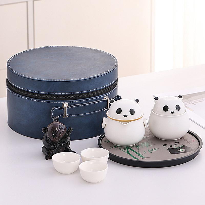 Panda Traveling Tea Set Portable Kung Fu Tea Set Cup Teapot Quick Cup Outdoor Tea Set