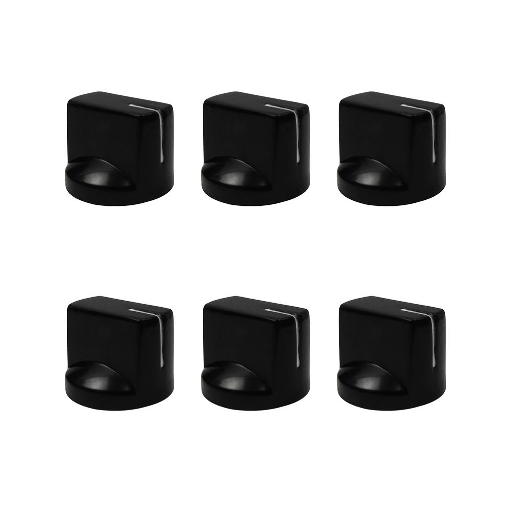 FLEOR 6PCS Plastic Flat Head Guitar Amp Amplifier Knobs Effect Pedal Control Knobs