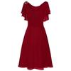 European and American new chiffon dress, women's sexy one-word shoulder wedding dress long dress women