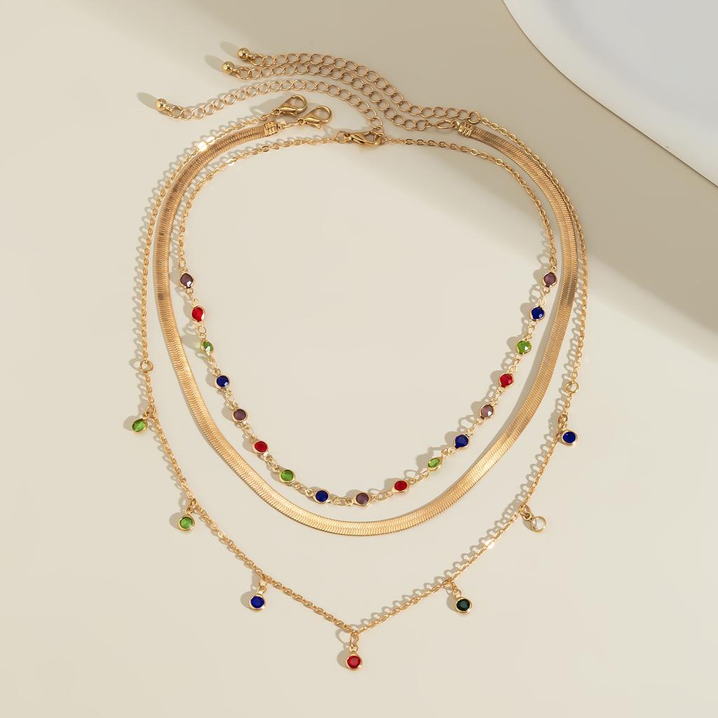 Layered Chain with Colorful Crystal Choker Necklace for Women Trendy Wedding Jewelry on the Neck 2026 Fashion Accessories Female