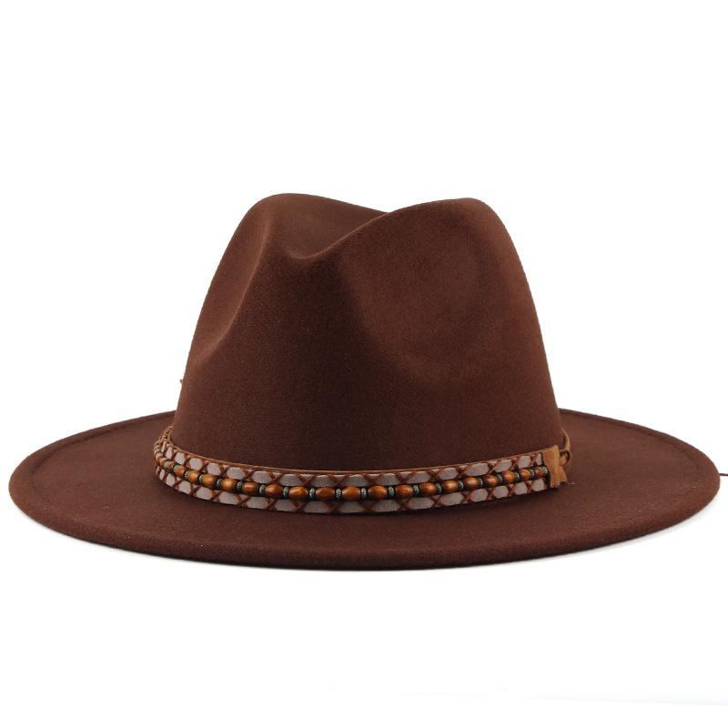 Autumn and Winter Women's Fashion Versatile British Gentleman's Top Hat Black Imitation Felt Hat Woolen Warm Jazz Hat