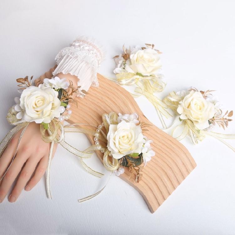 Premium Artificial Flower Wedding Corsage Pair For Bride Grooms Bridesmaids Matching Accessories Western Ceremony