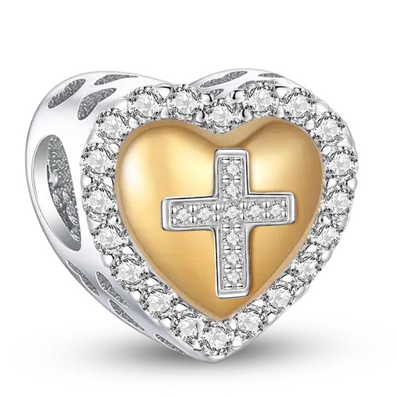 Copper Cross Angel Devil'S Eye Series Charms Beads Fit Diy Bracelet Bangle Making Gift Of High Quality Jewelry