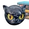 Black Cat Figurine Resin Cat Head Imitation Marble Texture Cat Stone Resin Cat Sculpture Halloween Ornament Cat Sculpture Craft