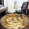 1pc Cat Mandala Office Round Area Rug, Indoor Mat Suitable For Office, Under Office Chairs Bedroom Living Room Home Decor, Room Deco