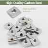 50Pcs/set Aluminum Profiles Sliders Nut Square Nut T Guide Sliding Hammer Nut Fastening Hardware Nuts Accessories