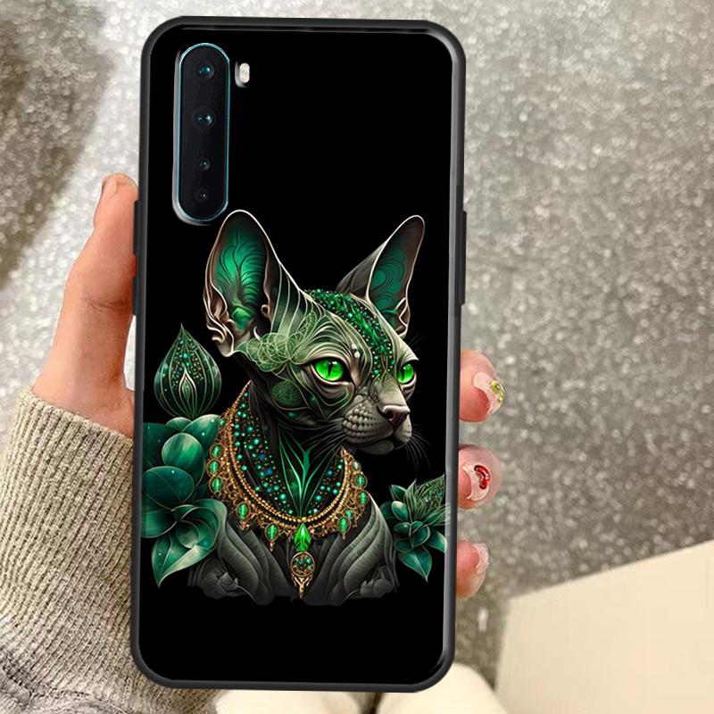 Sphinx Cat Printing Drawing Case For OnePlus 13T 10T 8T 10 Pro 15 13 12 11 15R 13R 12R Nord CE 5 2 3 4 Lite N20 N30 Coque