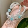 Layering Flower Design Neck Chain Necklace with Simulated Pearls Detailing Versatile Jewelry Piece Clavicle Chain