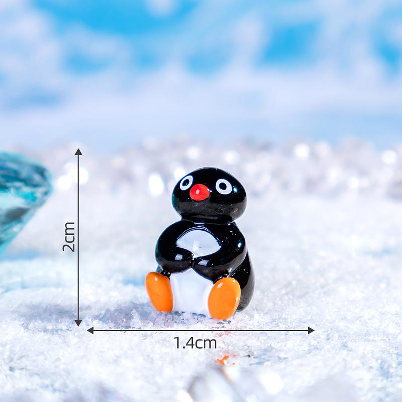 3Pcs Resin Cartoon Cute Animal Penguin Car Mounted Ornament Landscape Dollhouse Decor Diy Creative Accessories