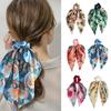 2024 Large Floral Scrunchie Ribbon Hair Accessories for Ponytails