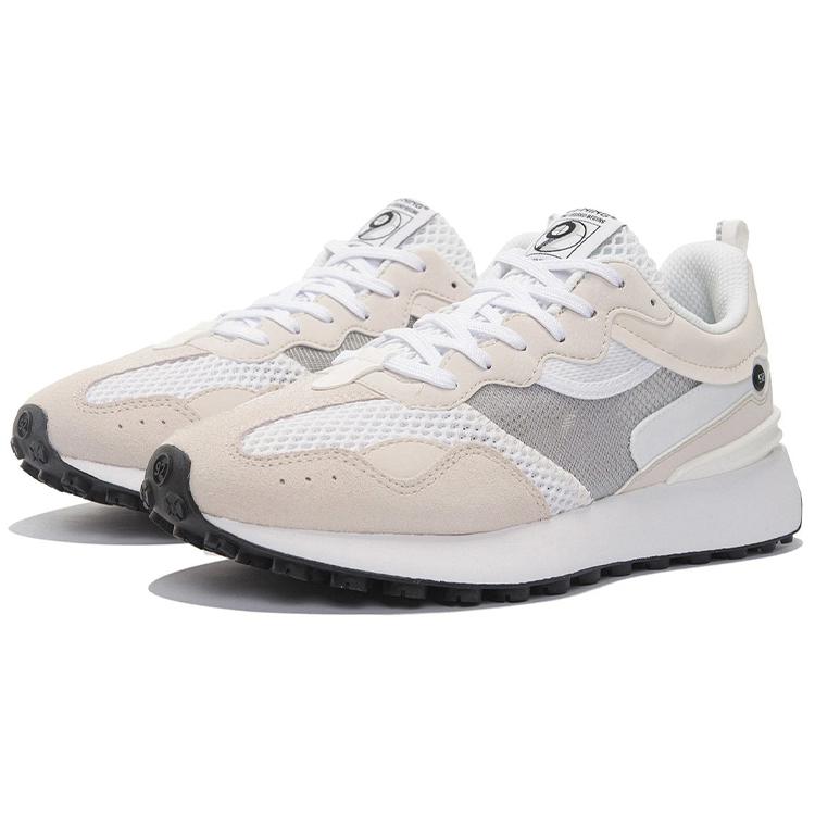 New LiNing Fangyuan Classic Cushioning Anti Slip And Wear Resistant Low Top Sports Casual Shoes Women's White Sand Gray AGCS018-1