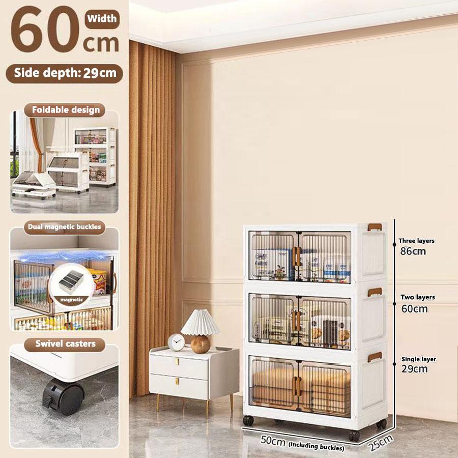 50/60/70/80CM Foldable Sundries Cabinet Dustproof Storage Wardrobe Home Organization Solution
