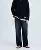 Il Corso Dirty Painting Washed Wide Denim Pants Black