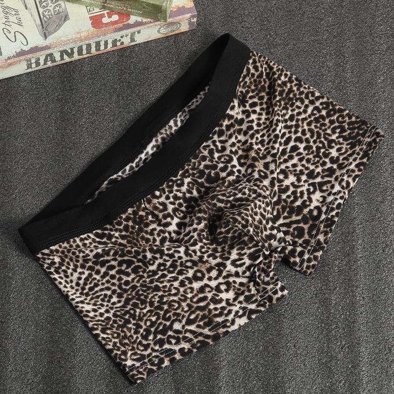 Men's Leopard Print Sexy Breathable U-Convex Boxer Briefs - Fashionable & Comfortable Shorts