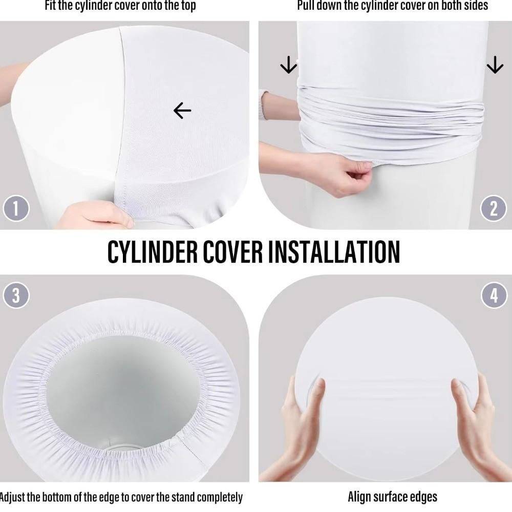 Polyester Desserts Tablecloth Reusable Party Wedding Decor DIY Cylinder Cover Cake Column Backdrop