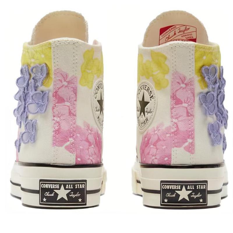 Converse 1970s Chuck Taylor All Star Lace-up High Top Espadrille Women's Floral Yellow Purple