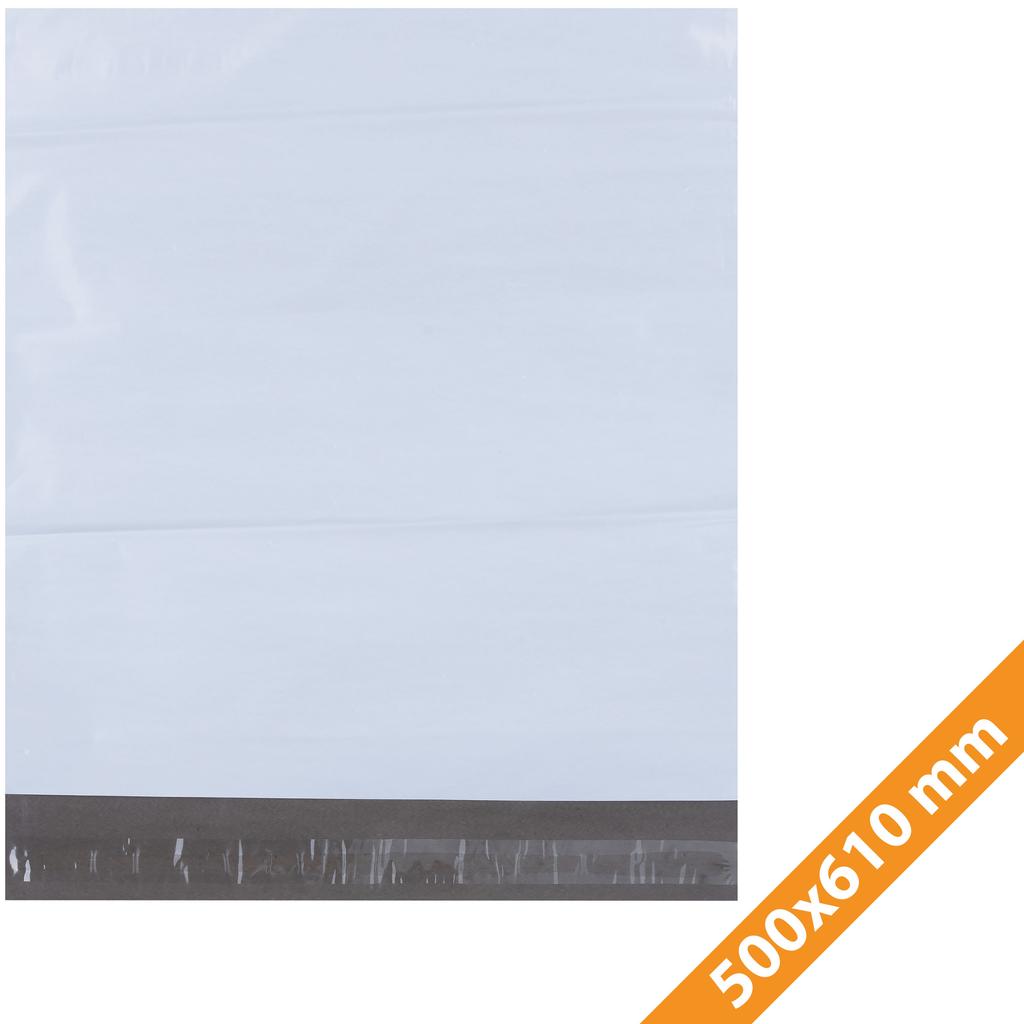 White poly mailers 500x610mm 100pcs.