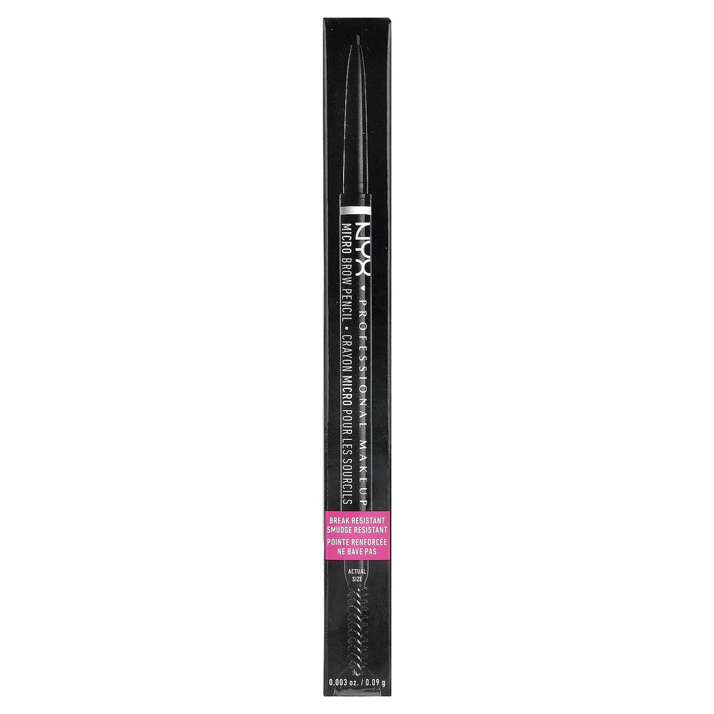 NYX Professional Makeup, Micro Brow Pencil, 08 Black, 0.09g (0.003oz)