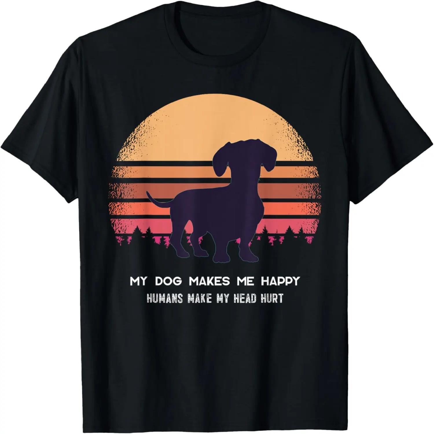 Dachshund Wiener Doxen Dog Retro T-Shirt S