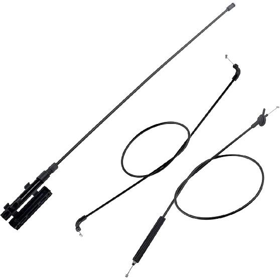 3Pcs Front Center Rear 3pcs Hood Release Cable Kit Fit For BMW 740i 2001, 745i 02-05, 750i 750Li 06-08, 760i 04-06, 760Li 03-08, Alpina B7 07-08