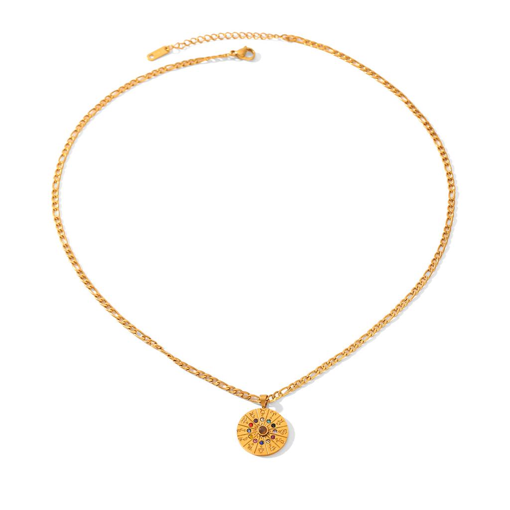 Amazon Best-selling Ins Style Zodiac Symbol Pendant Niche High-end Diamond-encrusted Necklace