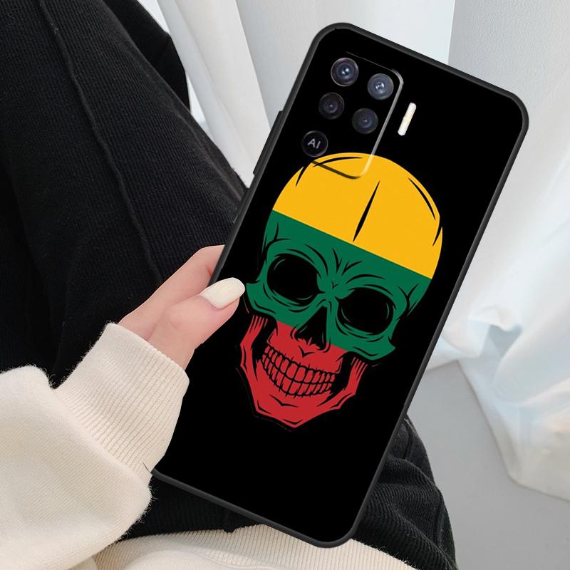 Fashion Lithuania Flag Case For Oppo A17 A57 A77 A40 A78 A54 A74 A94 A76 A16 A96 A18 A60 A80 A38 A58 A98 A15 A5 Pro