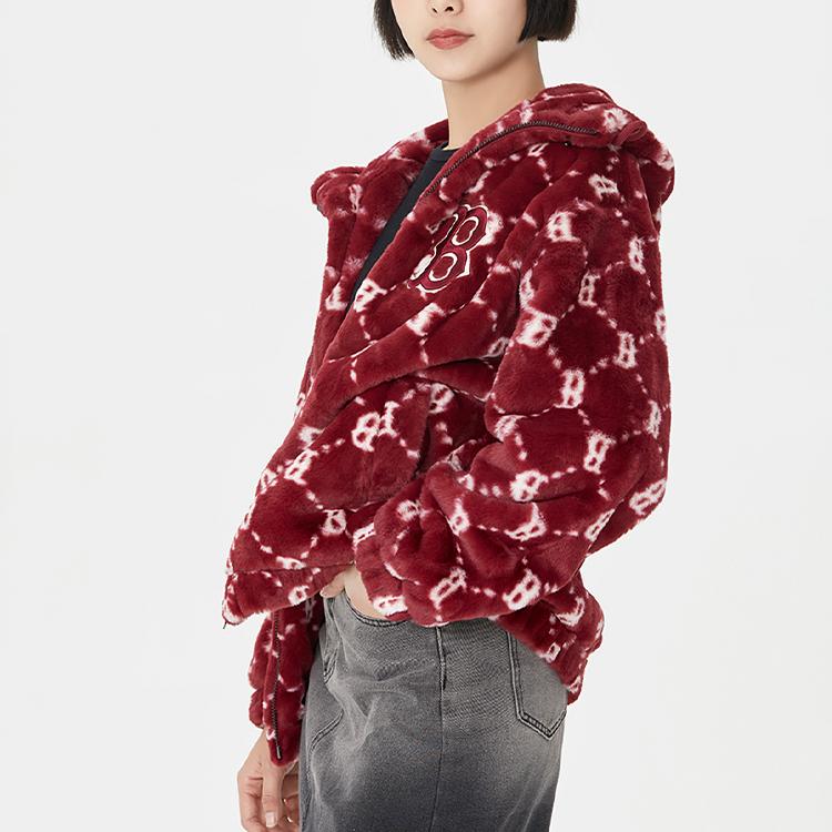 New MLB Velvet Jackets Unisex Burgundy 3AFDM0226-43WIS