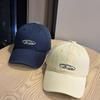 Korean-style fashion yellow letter embroidery Korean-style washed cotton baseball cap for young couples, suitable for outings, unisex sun hat