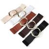 Adjustable Tying Pin Buckle Belt Elastic Leather Belt Women Waistband Belt  Dresses Accessory