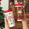New Year's Santa Claus Ceramic Mug with Lid, Coffee Cup, Gift Giving, Holiday Living Room Breakfast Milk Cup