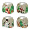 Christmas Carry Box White Cardboard Christmas Candy Box Christmas Cookie Box Hand Carry Packaging Box