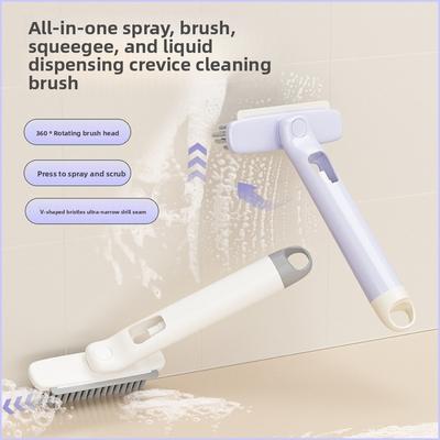 Stain Removal Brush 3 In 1 Rotating Cleaning Brush Plastic 360° Cleaning Gap Brush with Nozzle with Clip Bathroom Brush Sink