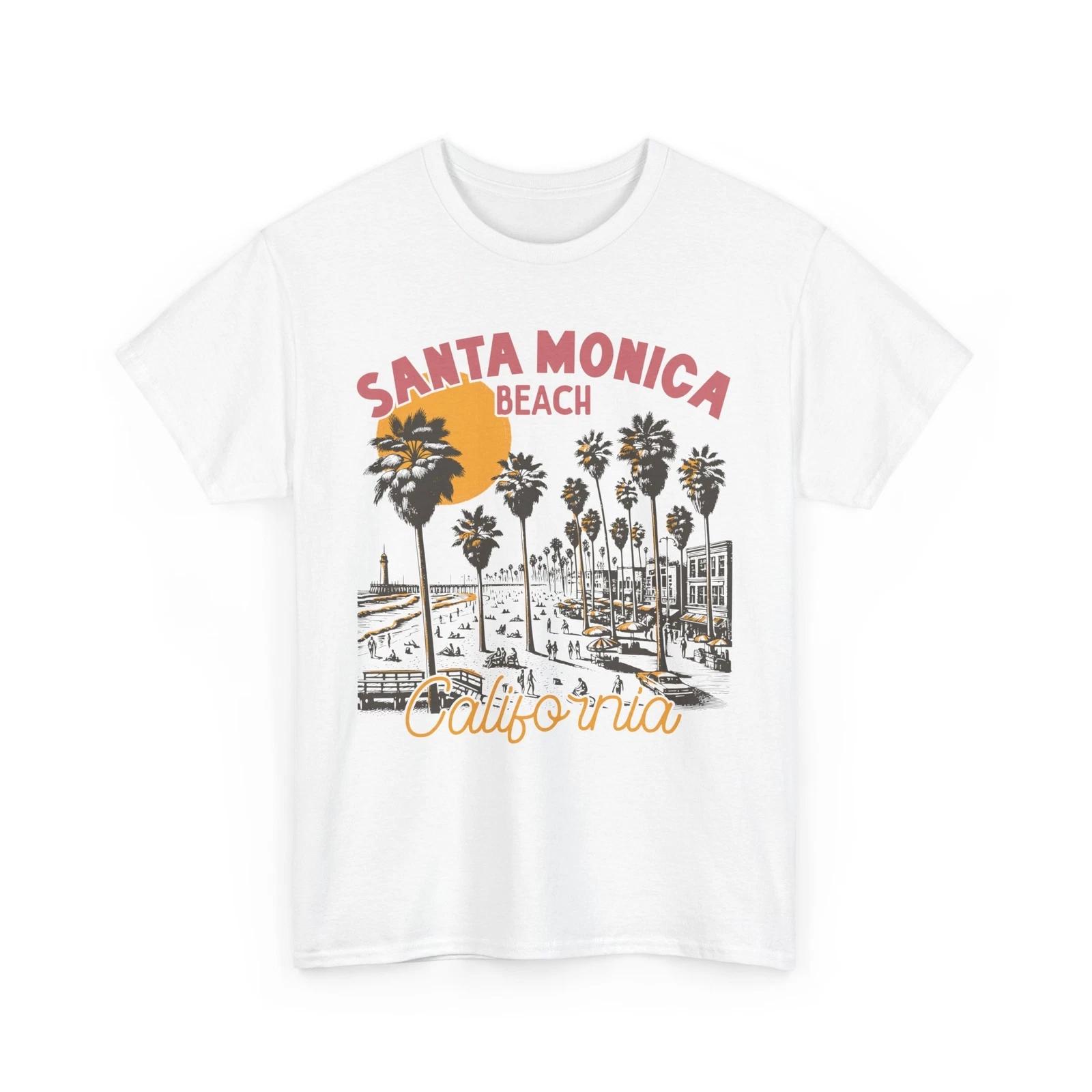 Beach Vibes T-Shirt | Summer Ocean Waves | Santa Monica Beach - California Shirt 2XL