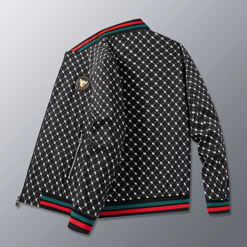 Herrjacka för vår och höst, ledig ståkrage, ungdomlig baseballkragejacka