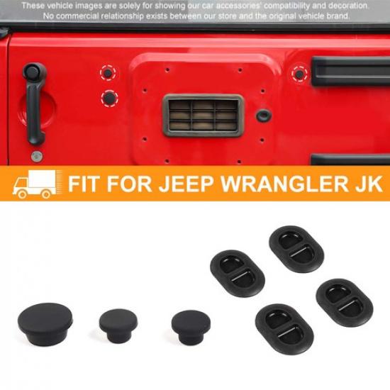 

7pcs Tailgate Plugs Floor Drain Rubber Cover Trim For Jeep Wrangler Jk 2007-17