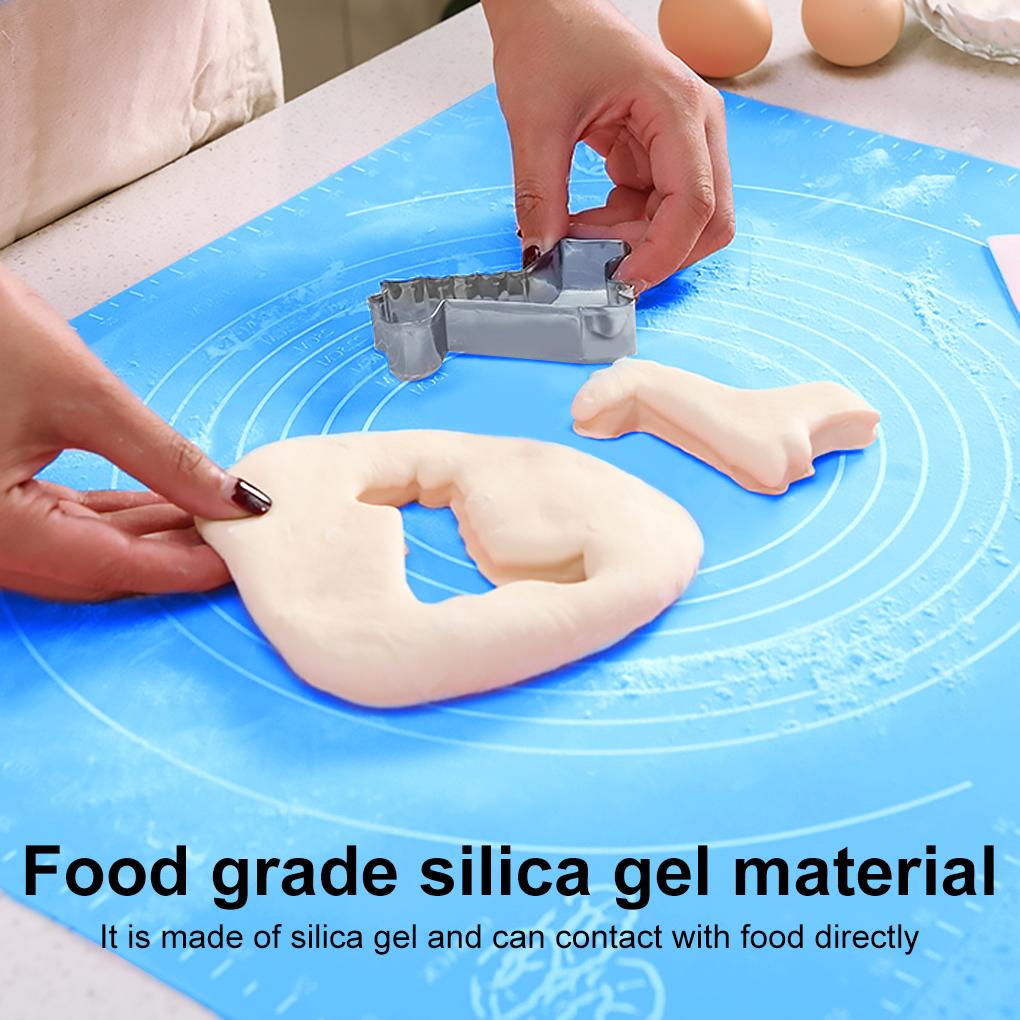 Non-slip Silicone Mat with Scale Thicken Non-stick Pastry Pad Board Fondant Pie Placemat, Purple, Random Pattern 50x40cm