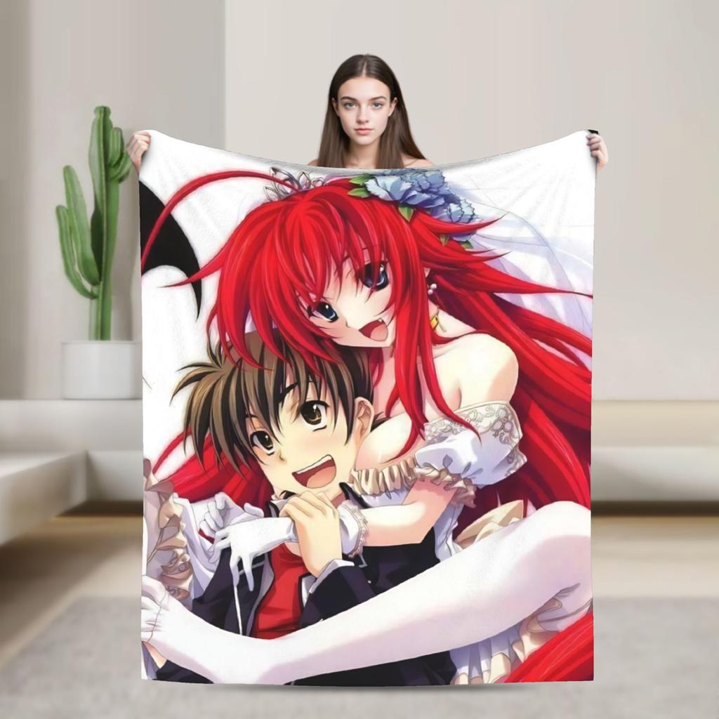 Superweiche Decken Dekorative High School DxD Überwurfdecke Anime Flanelldecke für Wohnzimmer Lustige Sofa-Bettdecke