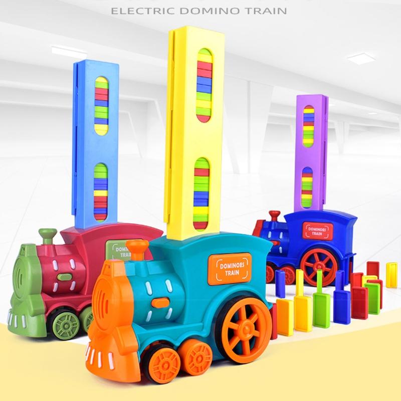 Elektrischer Zug Domino Stein Spielzeug Lernkacheln Spiel Zerlegbar Interaktives Pädagogisches Stapelspielzeug Lustiges Baby Geschenk