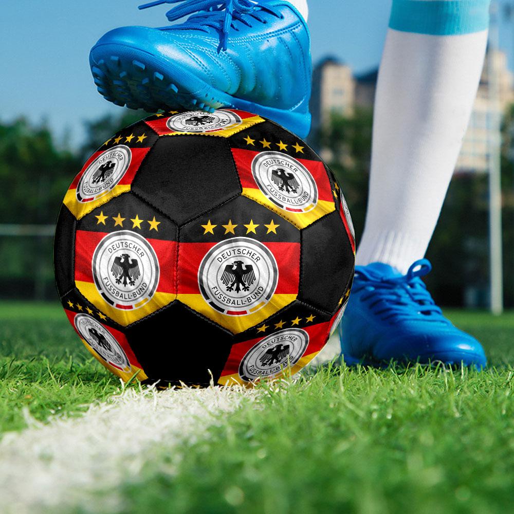 Germany national football logo Size 5 Soccer Ball, Machine-Stitched PVC, Durable & High Bounce, All Ages Fit, fan merchandise, matches & outdoor use.