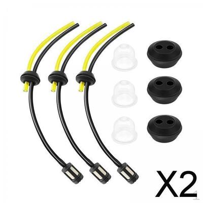 2x 3 Peças Mangueira Universal de Combustível Tubo Kits para Cortador de Relva Roçadora Escova com Primer