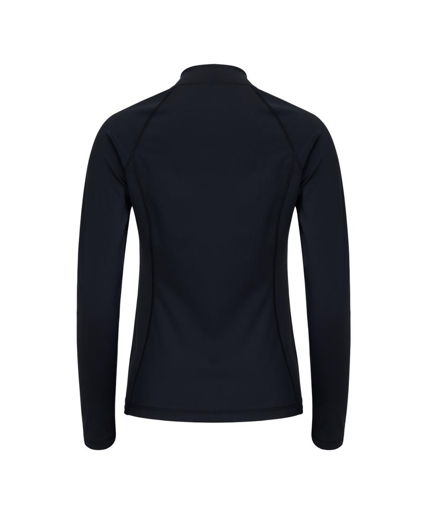 Baellob Women'S Standard Zip-Up Rash Guard Black