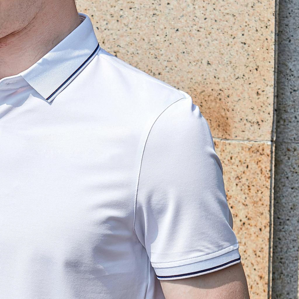 [5.8% Mulberry Silk] Summer Cotton Soft Skin friendly Men's Breathable Collar Polo Shirt