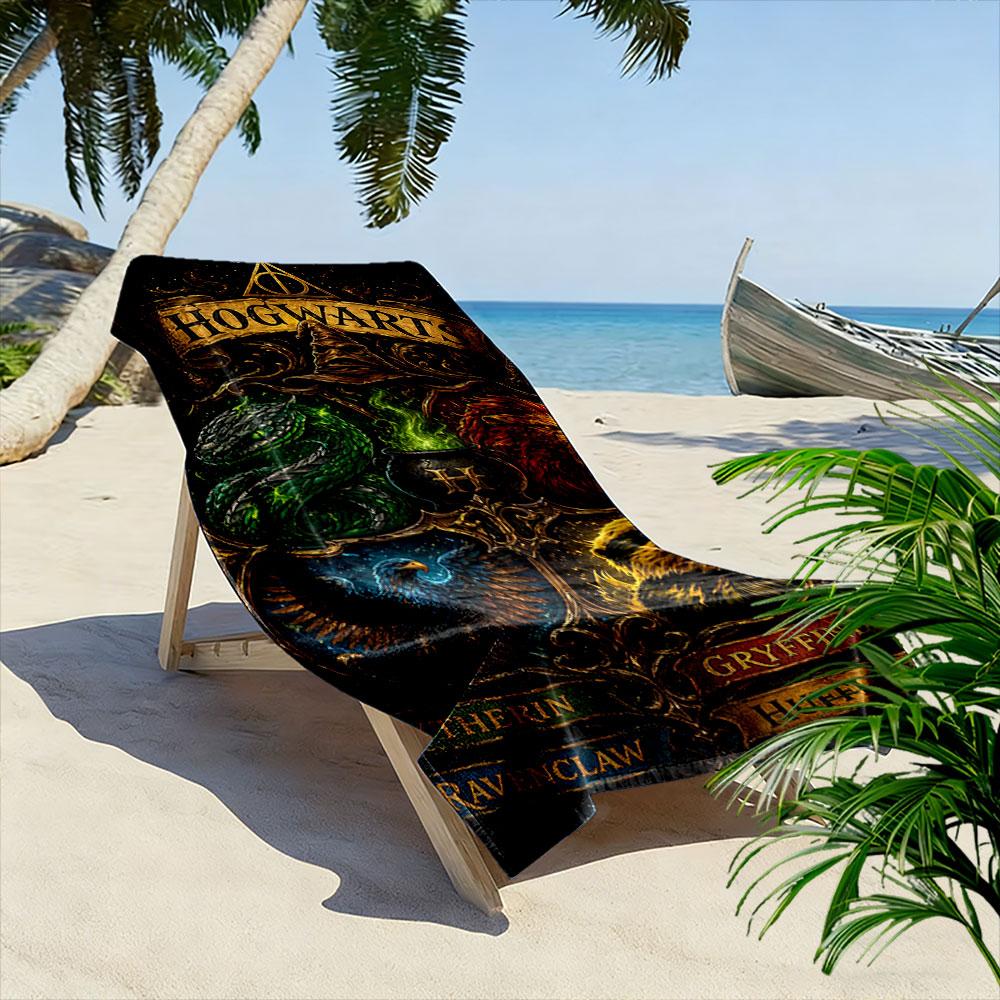 Hogwarts House Crests Towel Beach Towel Quick-drying for Travel Outdoor Sports Jogging Beach and Swimming