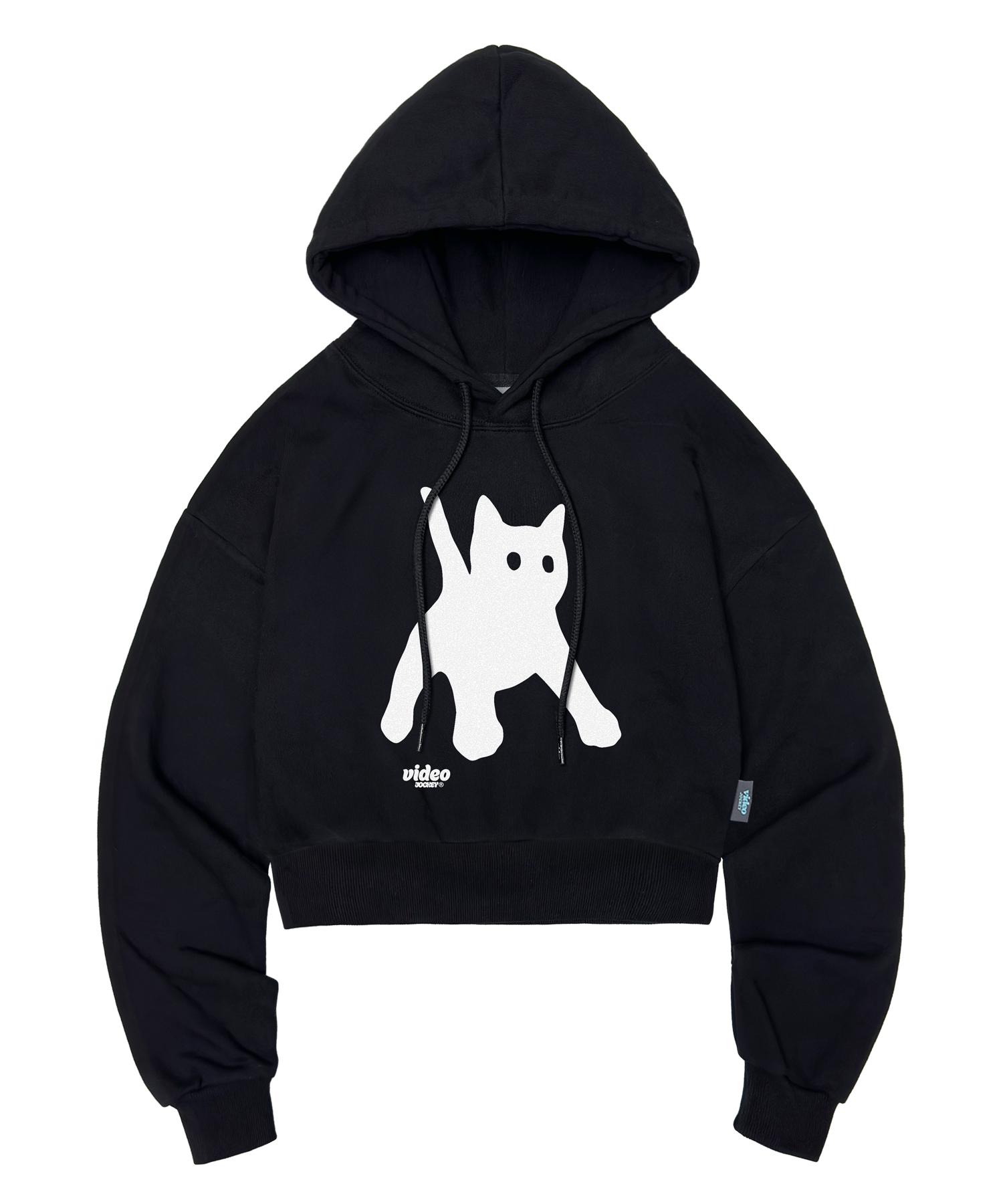 Video Jaki Kitty Kitty Bang Bang Crop Hoodie [Black] Free