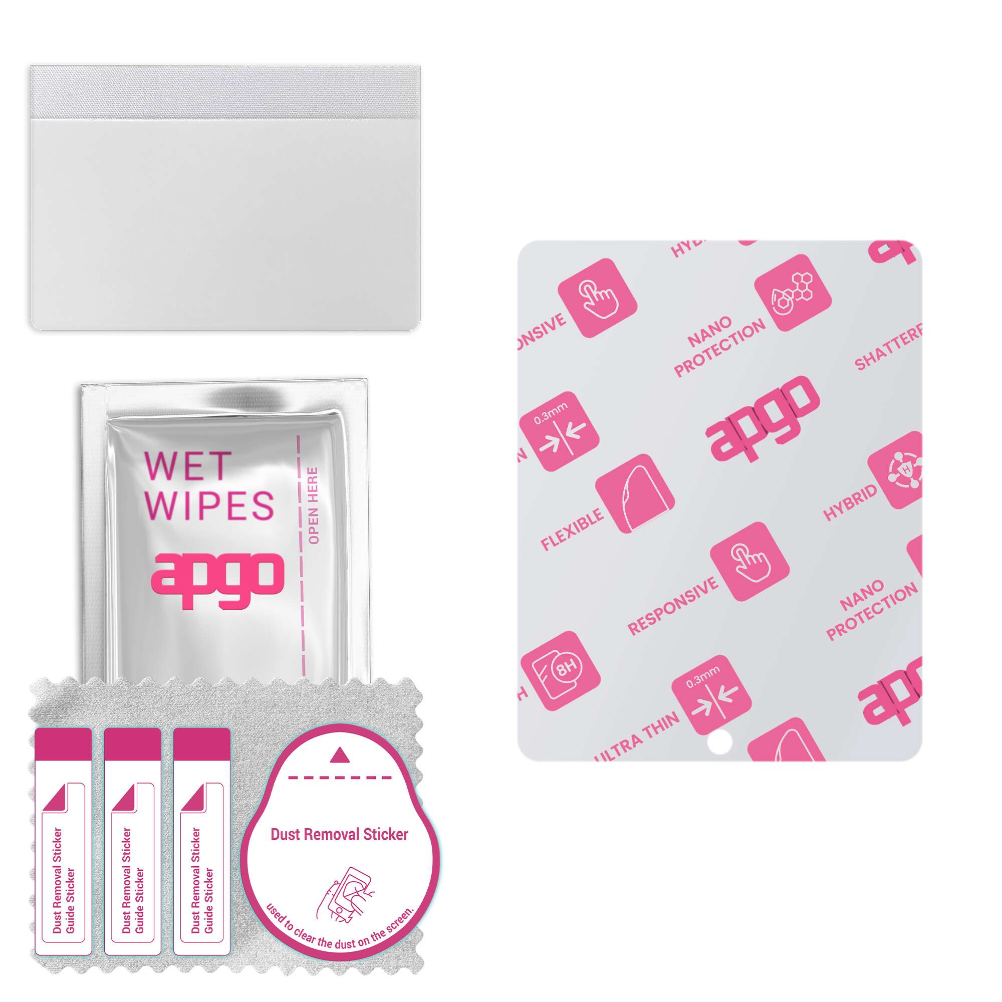 

apgo Ultra-Clear Hybrid protective glass compatible with Apple iPad Wi-Fi + 3G, flexible nano glass, great replacement for tempered glass, scratch-res