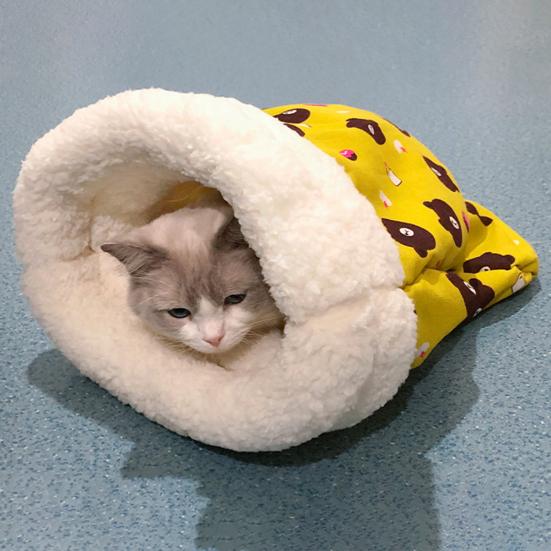 Pet Sleeping Bag Comfortable Cartoon Plush Pet House Bed Nest Pet Supplies