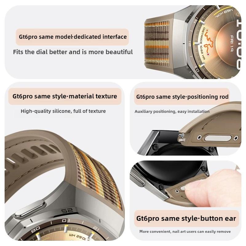 Sport Strap For HUAWEI WATCH GT 6 Pro 46mm Composite Nylon+Silicone 22mm Wrist Bracelet Correa Pulseras HUAWEI Watch 6 Pro Band