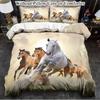 Horses Bedding Set Animal Soft Polyester Duvet Cover Set Quilt Cover With Pillowcase For Bedroom Decor Birthday Gift For Girls